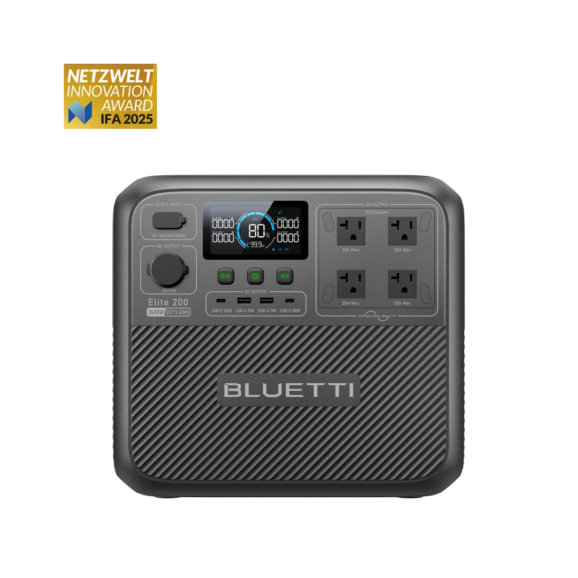 BLUETTI Elite 200 V2 Portable Power Station - 2073.6Wh, 2600W